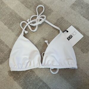 BEACHRIOT Women’s Winona Bikini Top White Ribbed NWT (Size L)
